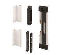 Prime-Line U 11037 Serrure à pêne dormant pour porte de terrasse, hauteur totale de 20,3 cm, barre d'acier, surface (1 kit), blanc/noir