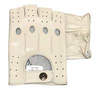 Prime - Mitaines en cuir véritable - Conduite moto cyclisme - 309 Taille unique blanc cassé