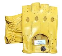 Prime Mitaines Gants Cuir Homme Femme Conduite Mode, Jaune, Taille S