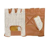 Prime Mitaines Gants Cuir Mailles Filet Homme Femme Conduite Mode, Camel & Blanc, Taille L