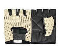 Prime Mitaines Gants Cuir Mailles Filet Homme Femme Conduite Mode, Noir & Blanc, Taille XXL