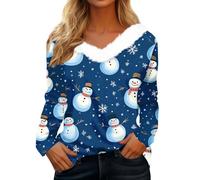 Prime Mon Compte,Noel Femme Moche Hiver Vetement Chic Famille Mode Couple Chemise Pull De Noël Rigolo Ugly Christmas Grande Taille Pull De Noel Couple Tenue Bleu 3XL