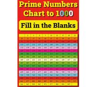 Prime Numbers Chart to 1000: Fill in the Blanks