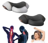 Prime Physio Masseur Cervical 3-En-1, Coussin De Massage Cervical Prime Physio Avec Traction, Meilleur Masseur D'épaules Pour Soulager Les Douleurs Des Tissus Profonds, Massage (2Pcs Noires Et Grises)