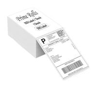 Prime Rolls Lot de 500 étiquettes d'expédition thermique directe à pliage en éventail, résistantes à l'eau et à l'huile, adhésif puissant, perforées, compatibles avec Rollo, Munbyn, Zebra