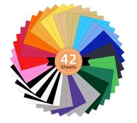 Prime Vinyl 42 feuilles Vinyle Thermocollant, 30,5 cm x 20,5 cm, Flex Thermocollant pour Machine à découper, film à repasser, vêtements de t-shirt DIY.