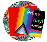 Prime Vinyl Lot de 42 films en vinyle pour traceur (30,5 cm x 30,5 cm), film pour traceur en vinyle autocollant pour Silhouette et Cameo Cutter