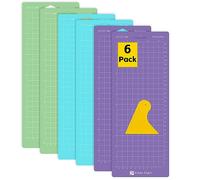 Prime Vinyl Lot de 6 tapis de découpe pour Cricut Joy de 4,5 x 12" - Adhésifs et antidérapants - Carrés et flexibles