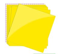 Prime Vinyl Lot de 7 feuilles autocollantes jaunes permanentes en vinyle - 6 feuilles de vinyle de 30,5 x 30,5 cm et 1 feuille de ruban de transfert pour décoration de fête, autocollant, emporte-pièce