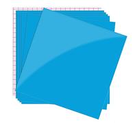 Prime Vinyl Lot de 7 feuilles de vinyle autocollant permanent bleu brillant - 6 feuilles de vinyle de 30,5 x 30,5 cm et 1 feuille de ruban de transfert - Feuilles de vinyle pour Cricut, décoration de