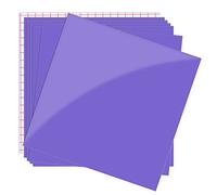Prime Vinyl Lot de 7 feuilles de vinyle permanent violet brillant autocollant - 6 feuilles de vinyle de 30 cm x 30 cm et 1 feuille de ruban de transfert - Feuilles de vinyle Cricut pour décoration de