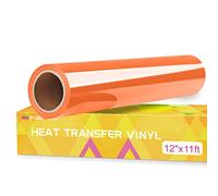 Prime Vinyl Rouleau de vinyle Orange Iron on Vinyle - 30,5 x 335,5 cm - Pour Cricut Maker, HTV Vinyle pour chemise, vêtements, chapeaux, pantalons, autres tissus