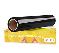 Prime Vinyl Vinyle Thermocollant 11Ft - Noir- 30,5 x 336 cm - Film flexible pour traceur Silhouette Camée Cricut Maker - Film pour traceur