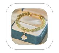 Prime Wada Jade Golden Leaf Bracelet Classique R├ęglable Double Couche, Cadeau Anniversaire pour Femmes et Famille