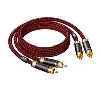 Primeda Auidophile Câble audio stéréo 2RCA mâle vers 2RCA mâle, Adaptateur Audio, plaqué or, noyau en cuivre sans oxygène 4N (0,9 m)