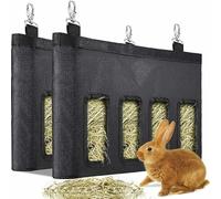 PRIMEGA 2 Pièces Sacs de Mangeoire de Foin pour Lapin, Sac de Mangeoire de Foin de Cochon d'Inde, Sac de Mangeoire de Foin Suspendu pour Petits Animaux
