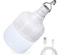 PRIMEGA Ampoule LED Rechargeable marché de Nuit lumière de décrochage 5 vitesses-60W avec câble USB lumière Blanche