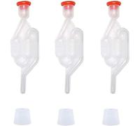 PRIMEGA Bonde de Fermentation, 3 Barboteur Fermentation avec Bouchon en 3 Bouchon en Caoutchouc avec Trou pour Fermentation de Brassage et vin