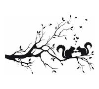 PRIMEGA Branche d'écureuil Sticker Mural Chambre Salon décoration 5809-57cmX38cm