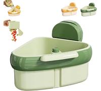 PRIMEGA Cureaway Suction Cup Sink Corner Rack, Cureaway Suction Cup Sponge Holder, Automatic Dumping No Dirty Hands, for Kitchen Bathroom (Green) (Green*1)