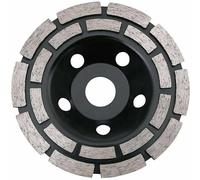 PRIMEGA Disque Diamant, Diamant à Meuler Béton 125 x 22,23 mm Double Rangée, Meule Diamantée Universelle pour Poncer Béton, Pierre, Granit Chape, Maonnerie, Usage Universel,