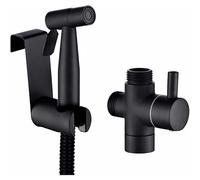 PRIMEGA Douchette WC Acier Inoxydable Kit Douchette Toilette, Noir Pulvérisation Douchette à Main avec Tuyau, Support,