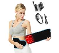 PRIMEGA Elanaya Redefine Ceinture de thérapie à lumière rouge infrarouge 660 nm et 850 nm, coussin chauffant pour soulagement des douleurs du corps: taille, dos, épaules, ventre et jambes