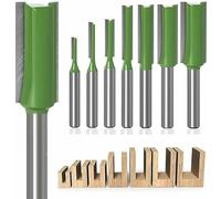PRIMEGA Fraise Droite Defonceuse, 7pcs Fraises à Défoncer Carbure De Tungstène Mèches De Routeur à Queue De 6 Mm Fraise De Fraisage Multifonction Outil De Travail du Bois pour Le Travail du Bois，