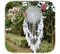 PRIMEGA Grand Pendentif à breloque Plume Attrape-rêves Indien avec lumière Blanche Antique B40 * 120CM