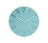 PRIMEGA Horloge Murale Bleu Moderne Grande Chiffres 3D Pendule Murale Silencieuse Facile à Lire Déco pour Salon Chambre ，35 * 4 * 35cm