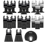 PRIMEGA Lame de Scie Oscillante, 21PCS Mixte Outil Multi-Usage Kit, avec Accessoires de Universel Outil Multifonction Oscillant à Libération Rapide pour Coupe General Multi-Tool (Noir)