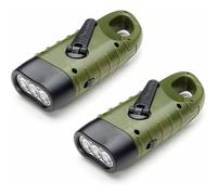 PRIMEGA Lampe à Main Multifonctionnelle Lampe de Poche Solaire Extérieure Vert 2pcs