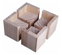 PRIMEGA Lot de 4 élévateurs de Meubles Rehausseurs de Meubles en Bois, Lit de Bureau Riser Meubles Pieds de Levage Pieds jusqu'à pour Table de Bureau lit(Size:5x5x5cm)