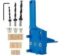 PRIMEGA Lot de 41 pièces Gabarit de percage tourillon, Guide de perçage Chevilles Bois avec butée parallèle, Kit de gabarit de goujonnage avec centreur tourillon 6 mm/8 mm /10mm