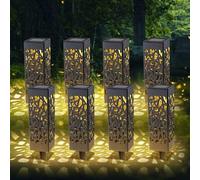 PRIMEGA Path Light Solar Lawn Light 8 Lampes de pelouse Creuses Lumière Chaude