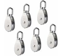 PRIMEGA Poulie de Levage Simple à Double poulie en Acier Inoxydable M15 Simple 6 pièces