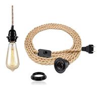 PRIMEGA Prise de commutateur de tête de Lampe de Ligne de série de Fil de Corde de Chanvre rétro