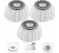 PRIMEGA Têtes Microfibre Balai, Mop Heads, Tête de Vadrouille Rechange Rond Têtes Mop Rotation à 360 3Pcs(Diamètre 16 cm)，