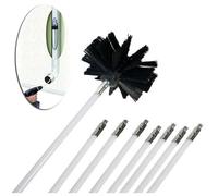 PRIMEGA Tiges Flexibles 8 pièces + 1 pc tête de Brosse Nettoyeur de cheminée Balayage cheminées rotatives foyers de Nettoyage de paroi intérieure Nettoyeur de cheminées accès