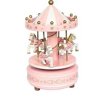 PRIMEGA Trompette Carrousel Boîte à Musique Ornement B603 Rose Blanc