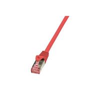 PrimeLine - Cordon de raccordement - RJ-45 (M) pour RJ-45 (M) - 10 m - SFTP, PiMF - CAT 6 - sans halogène - rouge