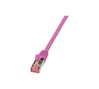PrimeLine - Cordon de raccordement - RJ-45 (M) pour RJ-45 (M) - 50 cm - SFTP, PiMF - CAT 6 - sans halogène - rose