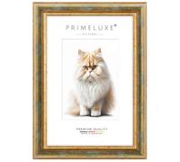 PrimeLuxe Baroque Cadres photo sur mesure 23 x 33 cm en Turquoise Or | Taille sélectionnable | Verre acrylique incassable | Cadre pour affiches | Puzzle | Collage | EC049