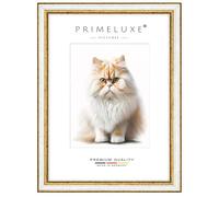 PrimeLuxe Massif Bois Cadres photo sur mesure 40 x 50 cm en Vieux-Blanc Or | Taille sélectionnable | Verre acrylique incassable | Cadre pour affiches | Puzzle | Collage | EC108