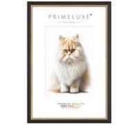 PrimeLuxe Massif Bois Cadres photo sur mesure 40 x 60 cm en Noir Or | Taille sélectionnable | Verre acrylique incassable | Cadre pour affiches | Puzzle | Collage | EC065