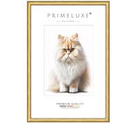 PrimeLuxe Massif Bois Cadres photo sur mesure Étroit 10 x 30 cm en Or | Taille sélectionnable | Verre acrylique incassable | Cadre pour affiches | Puzzle | Collage | EC081