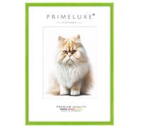 PrimeLuxe Massif Bois Cadres photo sur mesure Étroit 19 x 27 cm en clair-Vert brillant | Taille sélectionnable | Verre acrylique incassable | Cadre pour affiches | Puzzle | Collage | EC120
