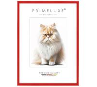 PrimeLuxe Massif Bois Cadres photo sur mesure Étroit 21 x 28 cm en Rouge brillant | Taille sélectionnable | Verre acrylique incassable | Cadre pour affiches | Puzzle | Collage | EC123