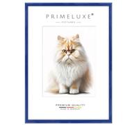 PrimeLuxe Massif Bois Cadres photo sur mesure Étroit 24 x 30 cm en Bleu roi foncé brillant | Taille sélectionnable | Verre acrylique incassable | Cadre pour affiches | Puzzle | Collage | EC118