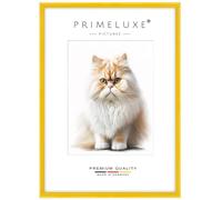 PrimeLuxe Massif Bois Cadres photo sur mesure Étroit 24 x 32 cm en Jaune brillant | Taille sélectionnable | Verre acrylique incassable | Cadre pour affiches | Puzzle | Collage | EC114